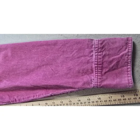VTG Eddie Bauer Pink Corduroy Pearl Snap Button Down Shirt Women’s Large - Picture 13 of 16